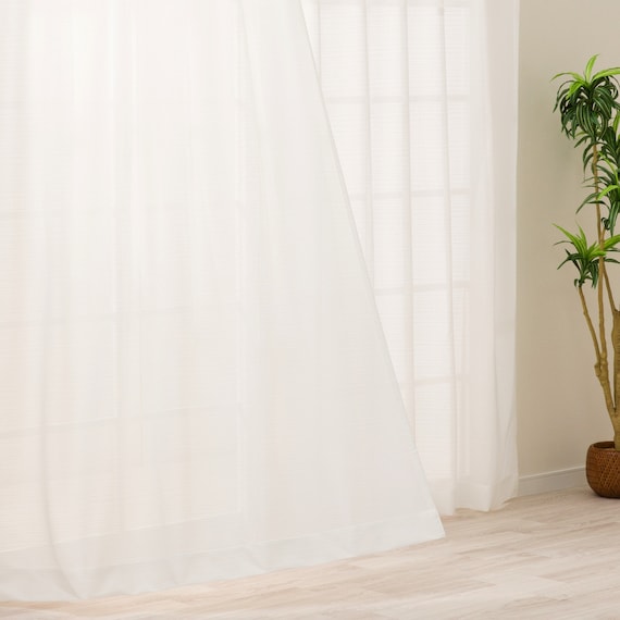 【風を通すレースカーテン(日本製)】 通気性・昼遮像・遮熱・UVカット156サイズ (JAB4220 100x68x2) 1枚目画像