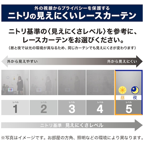 遮熱・遮像レースカーテン(100X108X2 エコナチュレ DH180) 2枚目画像