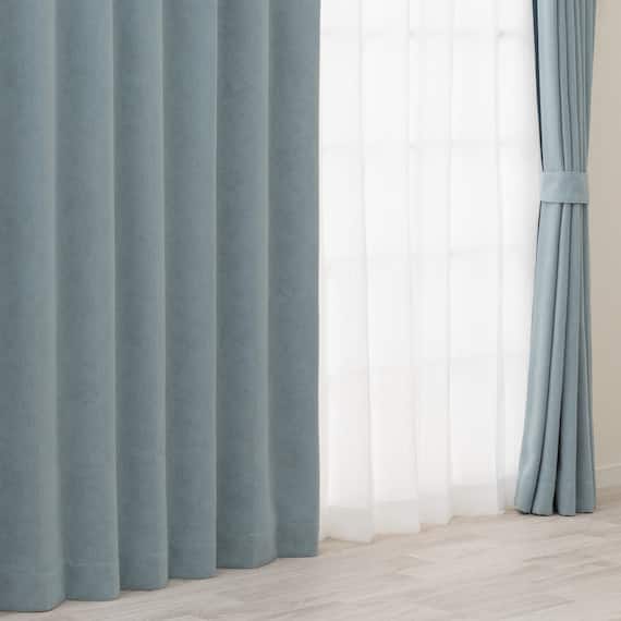 遮光1級カーテン(RD131 ブルー 100X110X2) 1枚目画像