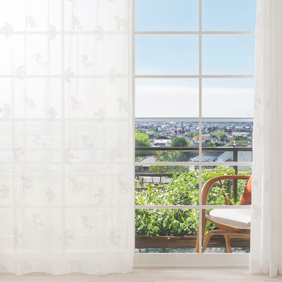 デザインレースカーテン(RL209 アイボリー 100X108X2) 1枚目画像