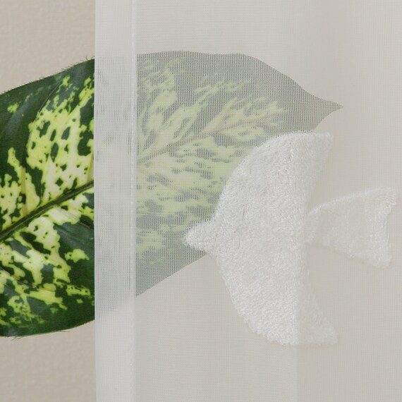 デザインレースカーテン(RL209 アイボリー 100X108X2) 4枚目画像