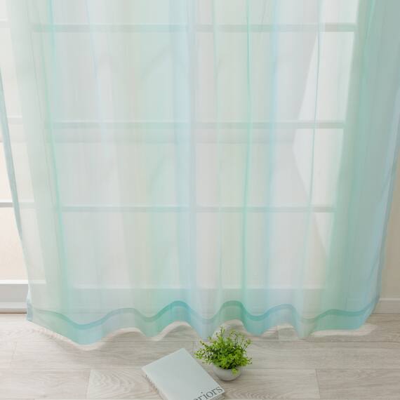 グラデーションレースカーテン(RL239 オーロラブルー 100X108X2) 6枚目画像