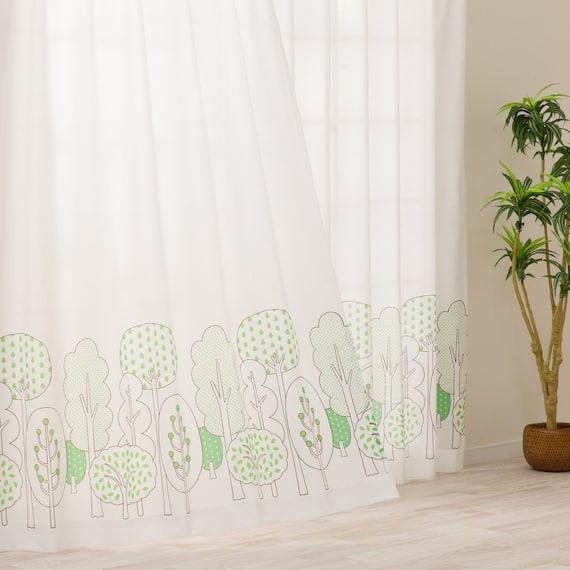 遮像・UVカット・遮熱・保温 182サイズ 北欧風キッズレースカーテン (NTW10630 100X133X2) 1枚目画像