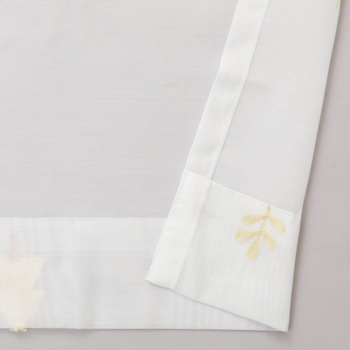 2番-白刺繍 レース 北欧 目隠し 【2枚入り】　【1枚幅480cm】 心安らぐ・北欧風のもこもこ刺繍レースカーテン 273サイズ Forest