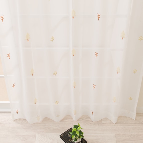 心安らぐ・北欧風のもこもこ刺繍レースカーテン 273サイズ Forest (NTW4234 100X68X2) 11枚目画像