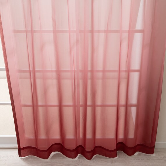 グラデーションレースカーテン(RL240 ローズ 100X108X2) 9枚目画像