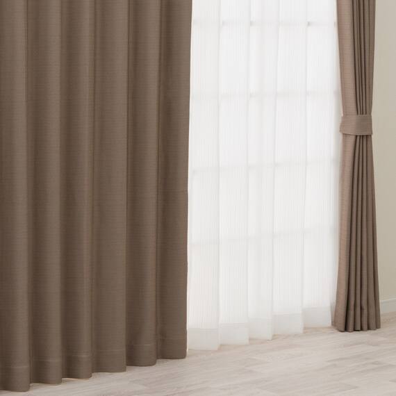 遮光2級・遮熱カーテン(RD210 ブラウン 100X110X2) 1枚目画像