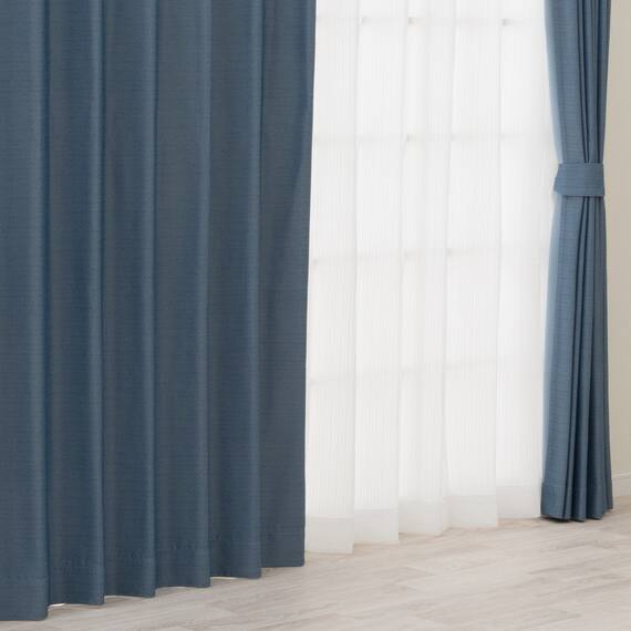 遮光2級・遮熱カーテン(RD210 ブルー 100X110X2) 1枚目画像