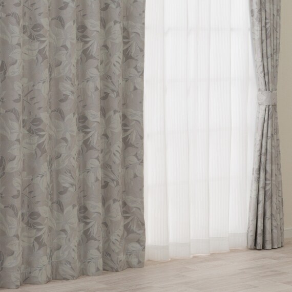 裏地付き遮光2級・遮熱ジャカードカーテン(PK283 ベージュ 100X110X2) 1枚目画像