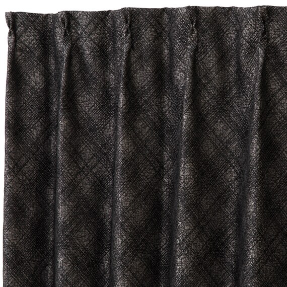 裏地付き遮光1級・遮熱ジャカードカーテン(PK285 ブラック 100X110X2) 3枚目画像