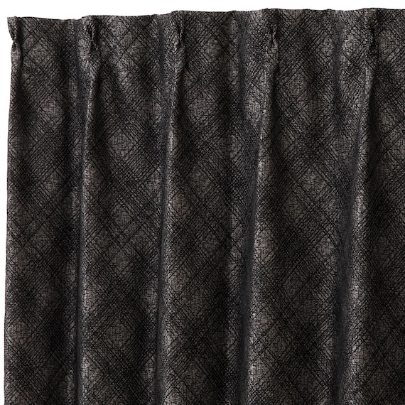裏地付き遮光1級・遮熱ジャカードカーテン(PK285 ブラック 100X110X2) 3枚目画像