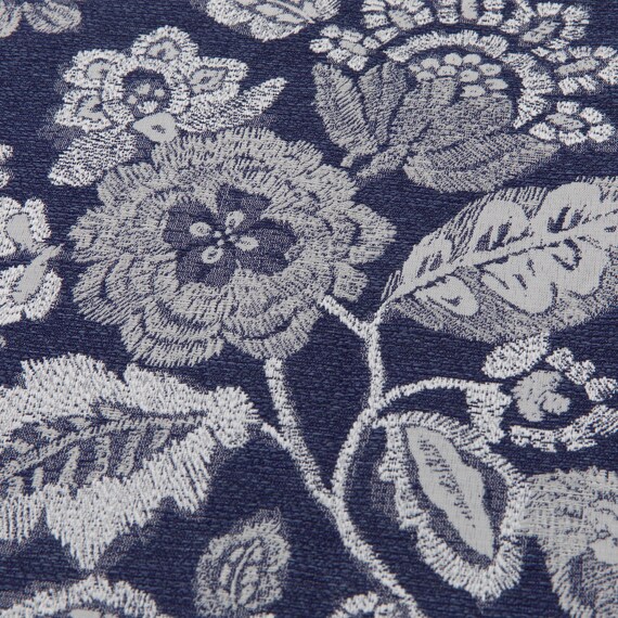 裏地付き遮光1級・遮熱ジャカードカーテン(PK286 ネイビー 100X110X2) 2枚目画像