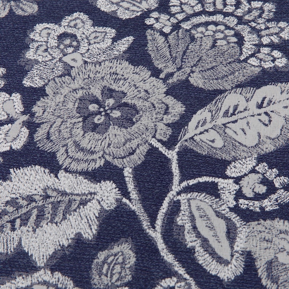 裏地付き遮光1級・遮熱ジャカードカーテン(PK286 ネイビー 100X110X2) 2枚目画像