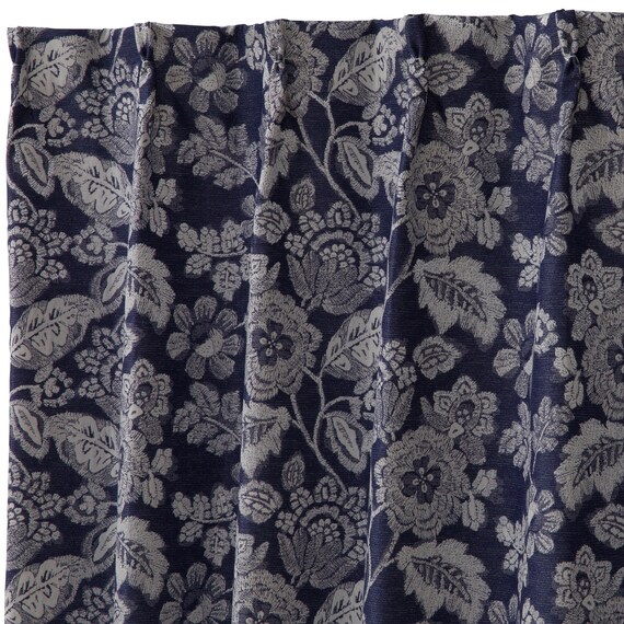 裏地付き遮光1級・遮熱ジャカードカーテン(PK286 ネイビー 100X110X2) 3枚目画像