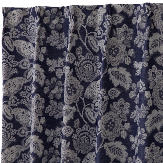 裏地付き遮光1級・遮熱ジャカードカーテン(PK286 ネイビー 100X110X2) 3枚目画像