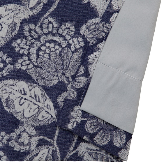 裏地付き遮光1級・遮熱ジャカードカーテン(PK286 ネイビー 100X110X2) 4枚目画像