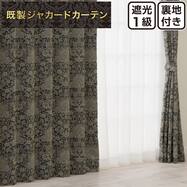 裏地付き遮光1級・遮熱 お好みサイズカーテン PK287 ネイビー