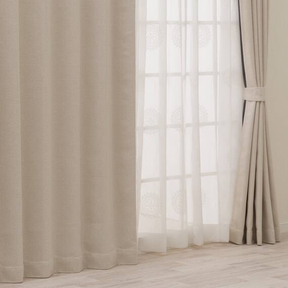 遮光2級・遮熱ジャカードカーテン(PK288 ベージュ 100X110X2) 1枚目画像