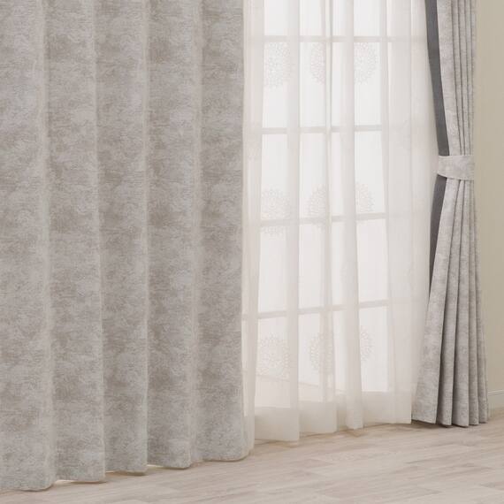 遮光2級・遮熱ジャカードカーテン(PK289 ベージュ 100X110X2) 1枚目画像