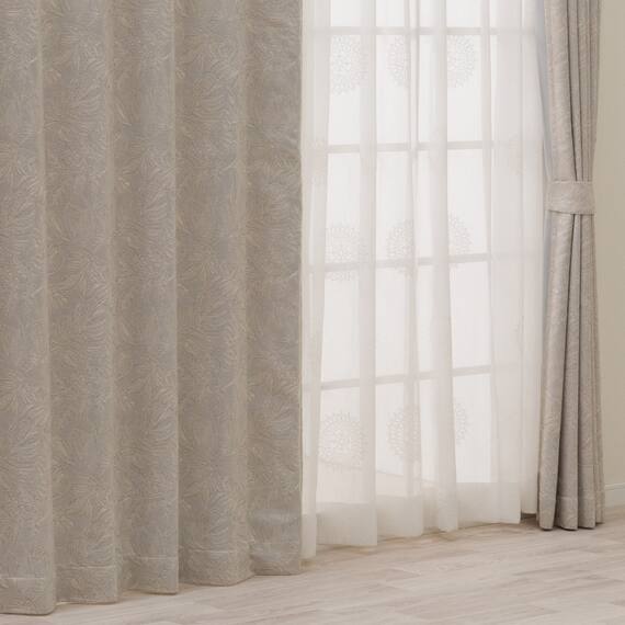 裏地付き遮光2級・遮熱ジャカードカーテン(PK290 100X110X2) 1枚目画像