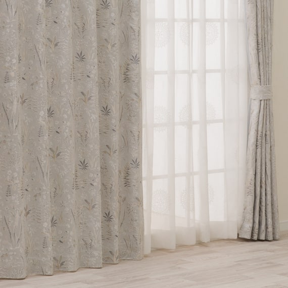 裏地付き遮光2級・遮熱ジャカードカーテン(PK294 100X110X2) 1枚目画像