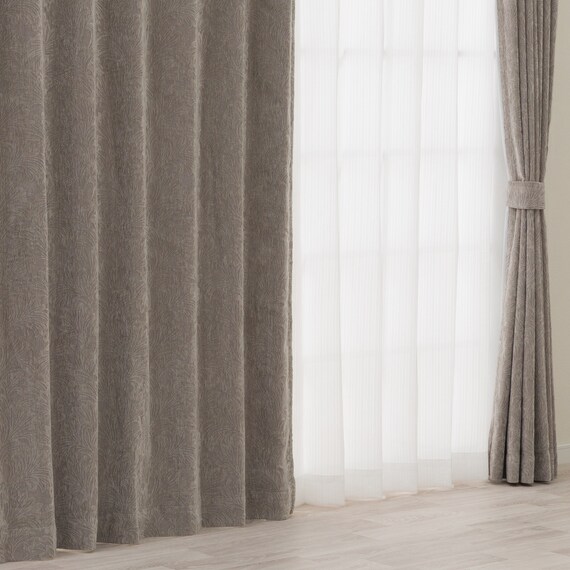 裏地付き遮光1級・遮熱カーテン(RD154 グレー 100X110X2) 1枚目画像