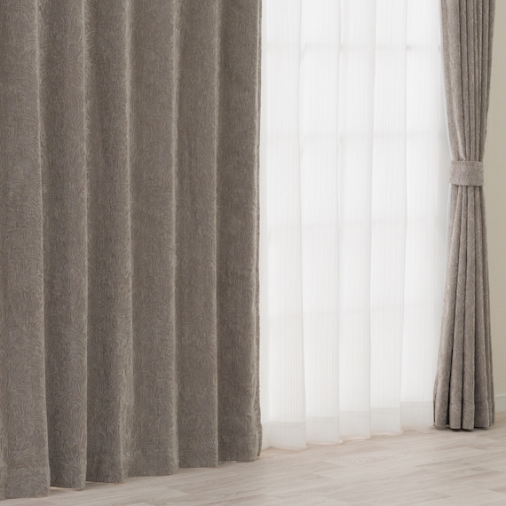 裏地付き遮光1級・遮熱カーテン(RD154 グレー 100X110X2) 1枚目画像