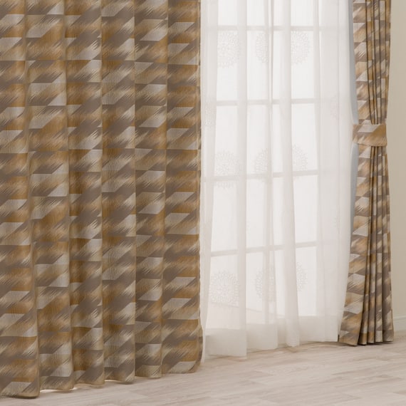 裏地付き遮光1級・遮熱ジャカードカーテン(PK307 100X110X2) 1枚目画像