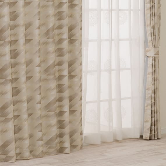 裏地付き遮光2級・遮熱ジャカードカーテン(PK307 100X110X2) 1枚目画像