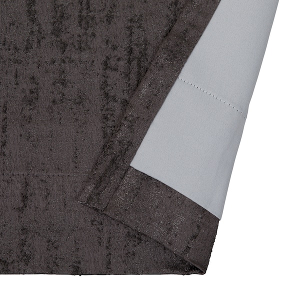 裏地付き遮光1級・遮熱ジャカードカーテン(PK318 ダークグレー 100X110X2) 4枚目画像