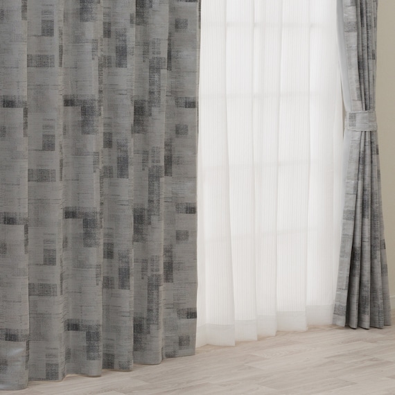 裏地付き遮光2級・遮熱カーテン(RD169 グレー 100X110X2) 1枚目画像