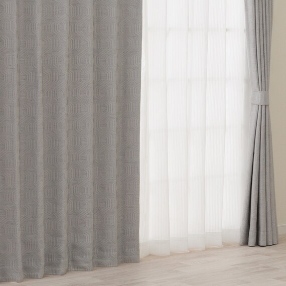 裏地付き遮光2級・遮熱カーテン(RD179 グレー 100X110X2) 1枚目画像