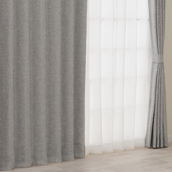 裏地付き遮光2級・遮熱カーテン(RD180 グレー 100X110X2) 1枚目画像