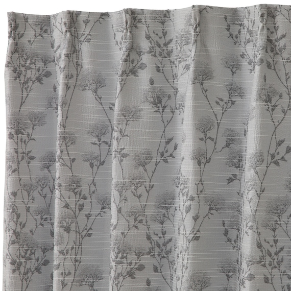 裏地付き遮光2級・遮熱カーテン(RD181 グレー 100X110X2) 3枚目画像