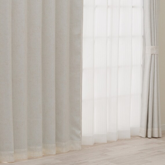 裏地付き遮光3級・遮熱カーテン(RD192 ベージュ 100X110X2) 1枚目画像