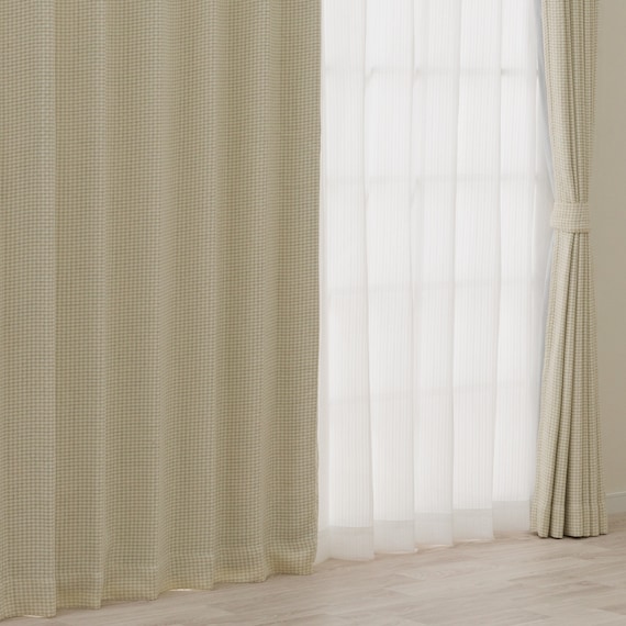 裏地付き遮光2級・遮熱カーテン(RD194 ベージュ 100X110X2) 1枚目画像