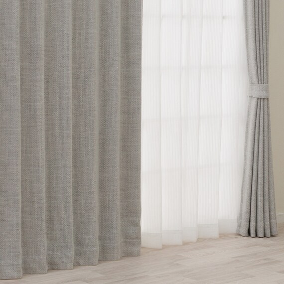 裏地付き遮光2級・遮熱カーテン(RD195 グレー 100X110X2) 1枚目画像