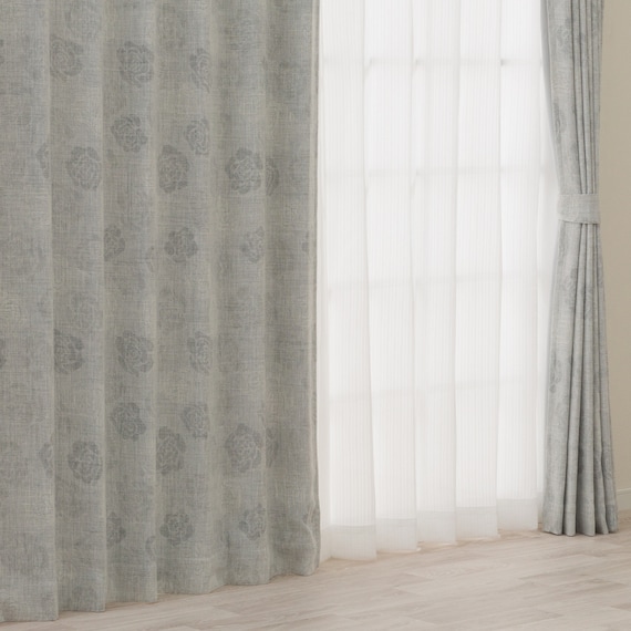 裏地付き遮光2級・遮熱カーテン(RD196 グレー 100X110X2) 1枚目画像