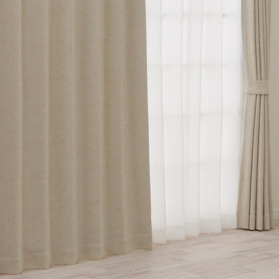 裏地付き遮光2級・遮熱カーテン(RD212 ベージュ 100X110X2) 1枚目画像