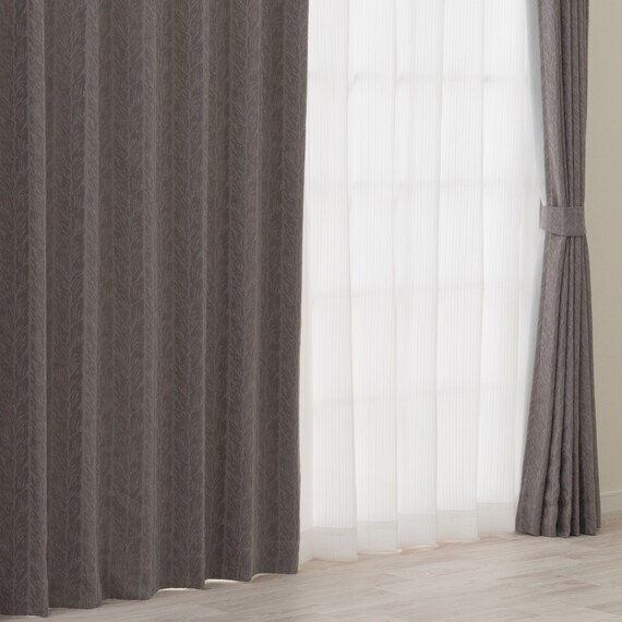 裏地付き遮光2級・遮熱カーテン(RD213 グレー 100X110X2) 1枚目画像