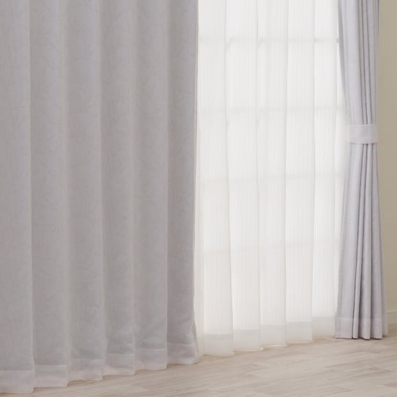 裏地付き遮光3級・遮熱カーテン(RD214 アイボリー 100X110X2) 1枚目画像