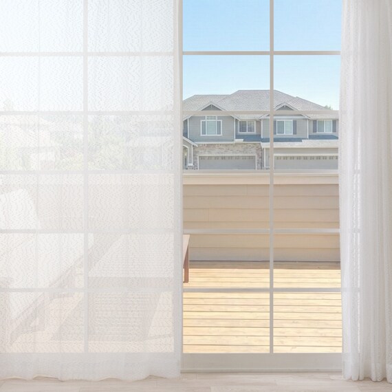 デザインレースカーテン(RL216 ホワイト 100X108X2) 2枚目画像