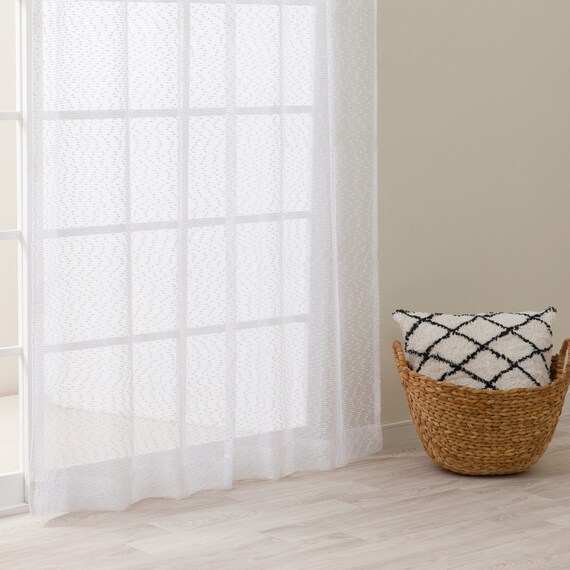 デザインレースカーテン(RL216 ホワイト 100X108X2) 3枚目画像