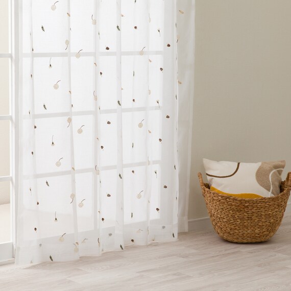 デザインレースカーテン(RL217 ベージュ 100X108X2) 3枚目画像