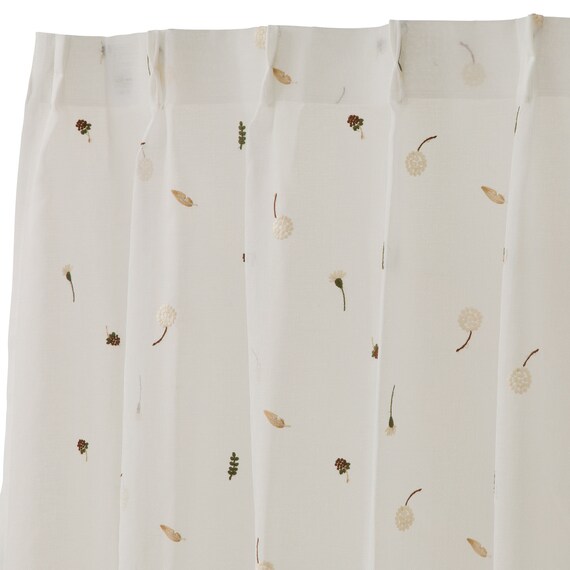 デザインレースカーテン(RL217 ベージュ 100X108X2) 5枚目画像