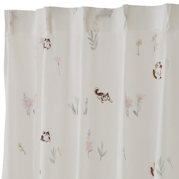 デザインレースカーテン(RL218 アイボリー 100X108X2) 5枚目画像