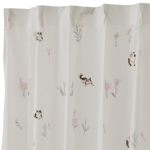 デザインレースカーテン(RL218 アイボリー 100X108X2) 5枚目画像