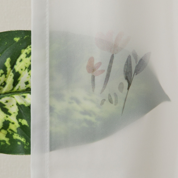 デザインレースカーテン(RL218 アイボリー 100X108X2) 6枚目画像