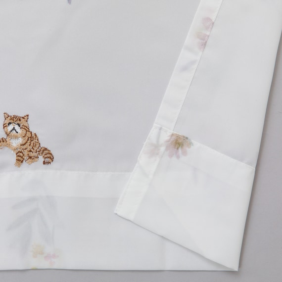 デザインレースカーテン(RL218 アイボリー 100X108X2) 7枚目画像