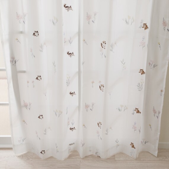 デザインレースカーテン(RL218 アイボリー 100X108X2) 8枚目画像